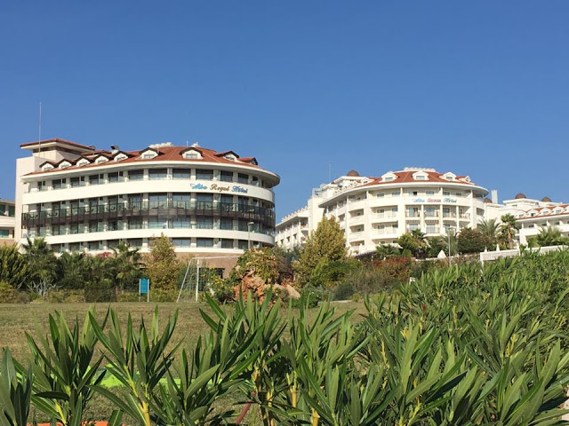 Alba Queen Hotel The Alba Queen hotel and the Alba Royal, both hotels are white with balconies over looking the sea